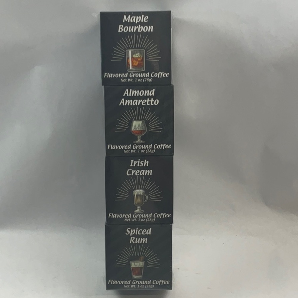 Coffees of Christmas - Holiday Mix Gift Set Four 1 Oz Exp 11/22 Makes 24 Cups.